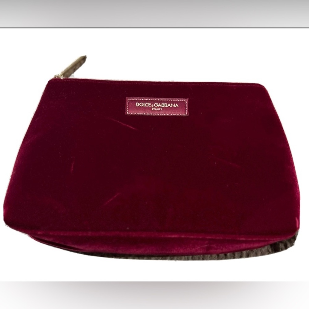 Promotional Release Dolce & Gabbana Beauty Red Maroon Zipper Pouch Cosmetic Bag